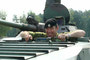 LCol Peyton holding on for dear life during his tour of the BMP-1